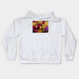 mixed flowers of bright colours in this glowing bouquet Kids Hoodie